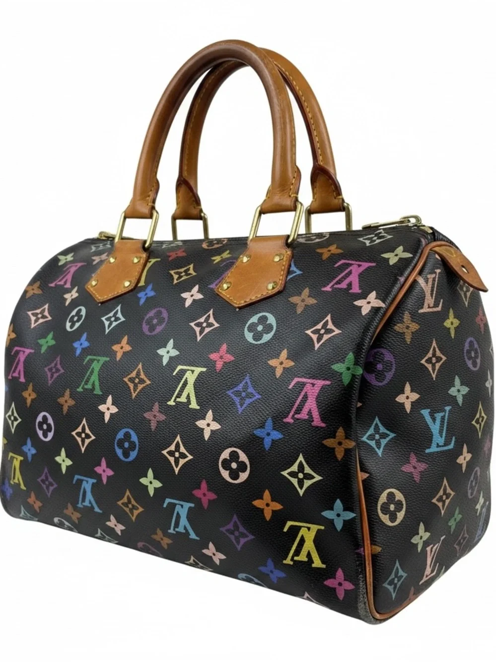 Louis Vuitton Black Monogram Multicolor Speedy 30 SLock Handbag Takashi Murakami